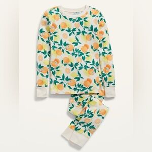 Old Navy Vibrant Yellow and Orange Pajama Girl's Set Medium 8